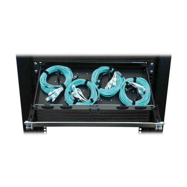 Tripp Lite series Preloaded Fiber Panel, 1U - 4x (12F MTP/MPO-PC to 4x LC Duplex F/M) 8F Trunk Cables, OM4 Multimode, 10 m (32.8 ft.)