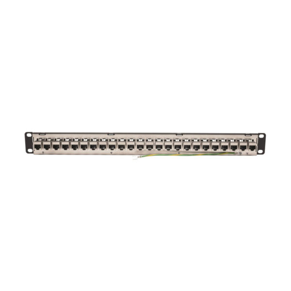 Tripp Lite series 24-Port 1U Rack-Mount STP Shielded Cat6a Feedthrough Patch Panel, RJ45 Ethernet, TAA