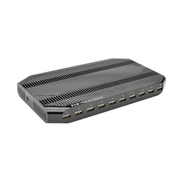 Tripp Lite series 10-Port USB Charging Station with Adjustable Storage, 12V 8A (96W) USB Charger Output, Schuko Power Cord