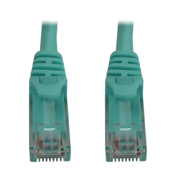 Tripp Lite series Cat6a 10G Snagless Molded UTP Ethernet Cable (RJ45 M/M), PoE, Aqua, 6 in. (15 cm)