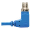 Tripp Lite series M12 X-Code Cat6 1G UTP CMR-LP Ethernet Cable (Right-Angle M12 M/RJ45 M), IP68, PoE, Blue, 10 m (32.8 ft.), TAA