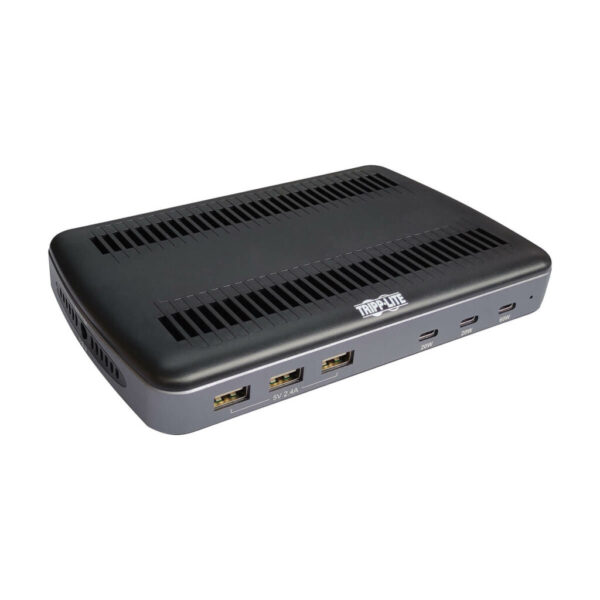 Tripp Lite series 120W Multi-Device Charging Station - 60W USB-C, 2x 20W USB-C, and 3x USB-A Ports for Smartphone, Tablet and Apple Watch with Storage