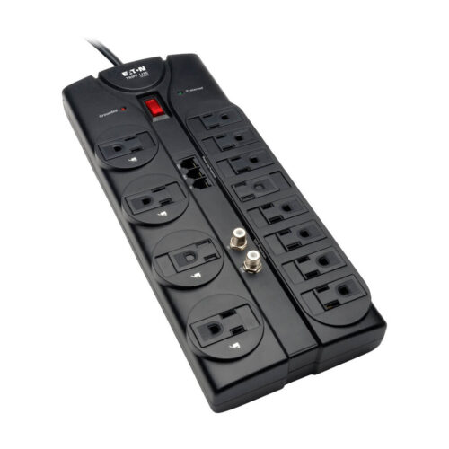 Tripp Lite series Protect It! 12-Outlet Surge Protector, 8 ft. (2.43 m) Cord, 2880 Joules, Tel/Modem/Coaxial Protection