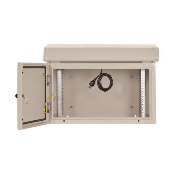 bc9ada7080ce3209fe3727f615dfe6c0 Tripp Lite series SmartRack Industrial Enclosure - NEMA 3R, Wall Mount, Metal, Locking, Fan With Thermal Switch, 16.5 in. Depth, 6U, Gray