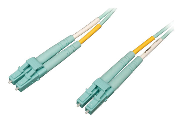 Tripp Lite series 100G Duplex Multimode 50/125 OM4 LSZH Fiber Optic Cable (LC/LC), Aqua, 20 m