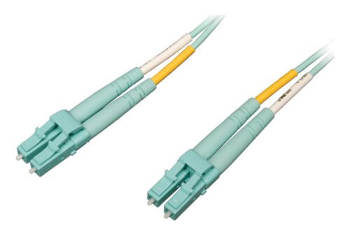 Tripp Lite series 100G Duplex Multimode 50/125 OM4 LSZH Fiber Optic Cable (LC/LC), Aqua, 25 m