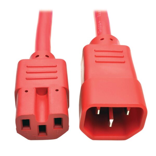 Tripp Lite series Power Cord C14 to C15 - Heavy-Duty, 15A, 250V, 14 AWG, 3 ft. (0.91 m), Red