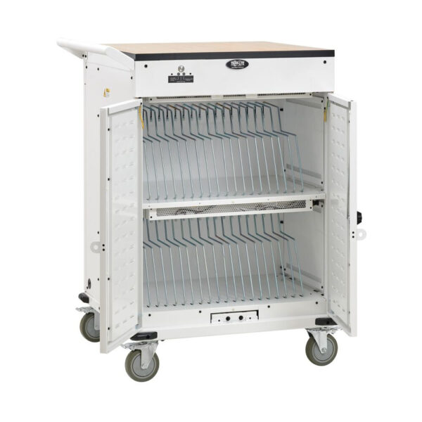 Tripp Lite Safe-IT 36-Device UV Charging Cart for Laptops and Chromebooks, 120V, 5-15P, 10 ft. Cord, Antimicrobial, White - CSC36VACUVC