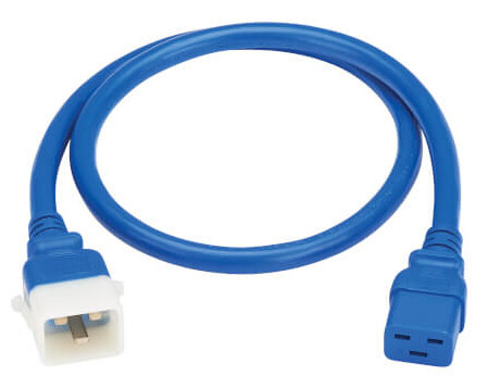 Tripp Lite series PDU Power Cords, C19 to P-Lock C20 - Heavy-Duty, 20A, 250V, 12 AWG, 4 ft. (1.2 m), Blue, 6 Pack
