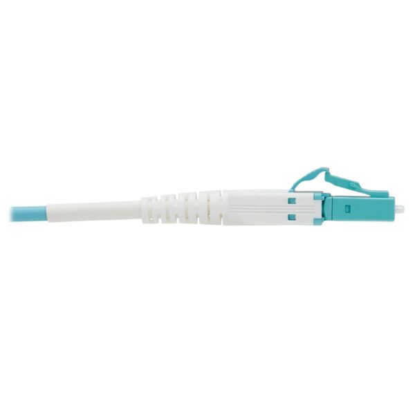 Tripp Lite series 100G Duplex Multimode 50/125 OM4 Armored Fiber Optic Cable (LC/LC Duplex M/M), LSZH, Aqua, 30 m (98.4 ft.)