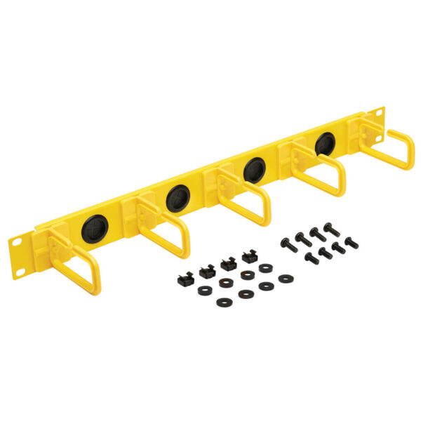 Tripp Lite series Horizontal Cable Manager - Flexible Rings, Yellow, 1U