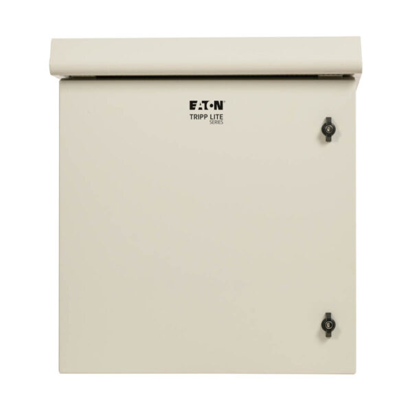 be1d4801f2c4f446fdb5f3353c8ba5cd Tripp Lite series SmartRack Industrial Enclosure - NEMA 3R, Wall Mount, Metal, Locking, Hinged Back, Fan With Thermal Switch, 32 in. Depth, 12U, Gray