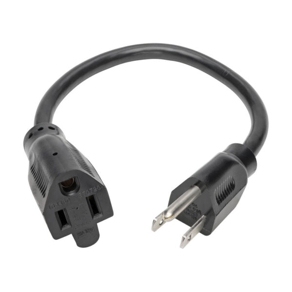 Tripp Lite series Power Extension Cord, NEMA 5-15P to NEMA 5-15R - 13A, 120V, 16 AWG, 1 ft. (0.31 m), Black