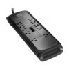 Tripp Lite series Protect It! 10-Outlet Surge Protector, 8 ft. (2.43 m) Cord with Right-Angle Plug, 2395 Joules, Tel/DSL Protection, Black Housing