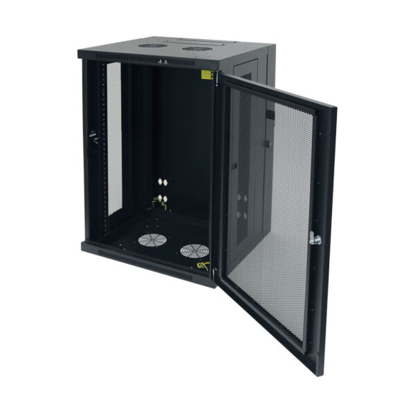 Tripp Lite series SmartRack 18U Low-Profile Switch-Depth Wall-Mount Rack Enclosure Cabinet, Hinged Back