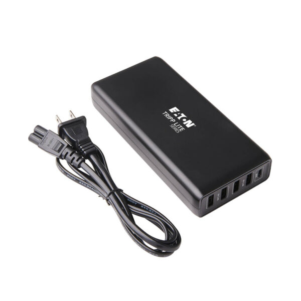 Tripp Lite series USB-IF Certified Multi-Device USB Charger, 110W Total, 1x USB-C PD 3.0 PD port (86W) and 4x USB-A Auto-sensing ports