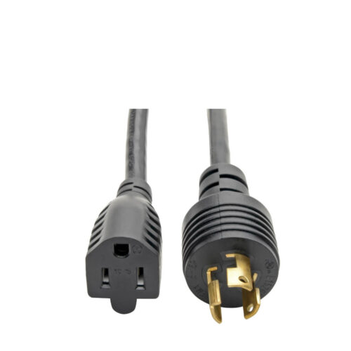 Tripp Lite series Power Cord Adapter, NEMA 5-15R to NEMA L5-15P - Heavy-Duty, Locking, 15A, 120V, 14 AWG, 1 ft. (0.31 m), Black