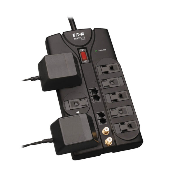 bfe70d6df2ad2e95fd42a6ded86b3658 Tripp Lite series Protect It! 8-Outlet Surge Protector, 10 ft. Cord, 3240 Joules, Modem/Coax/Ethernet Protection, RJ45