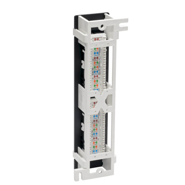 Tripp Lite series Cat5e Wall-Mount 12-Port Patch Panel - PoE+ Compliant, 110/Krone, 568A/B, RJ45 Ethernet, TAA