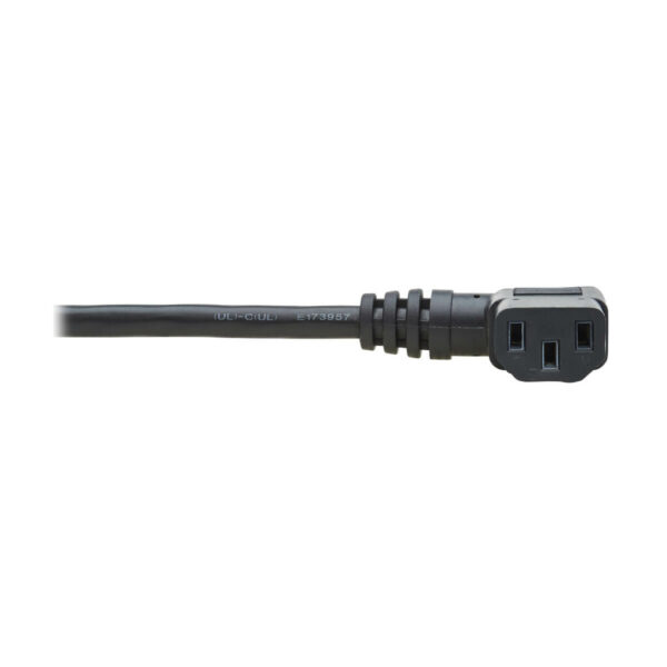 Tripp Lite series Power Extension Cord, Left-Angle C13 to C14 PDU Style - 10A, 250V, 18 AWG, 2 ft. (0.61 m), Black
