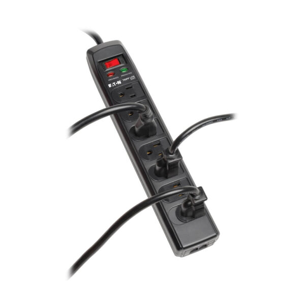 c0466134e7f12859f476189696cf7e44 Tripp Lite series Protect It! 7-Outlet Surge Protector, 6 ft. (1.83 m) Cord, 1440 Joules, Tel/Modem Protection, Safety Covers