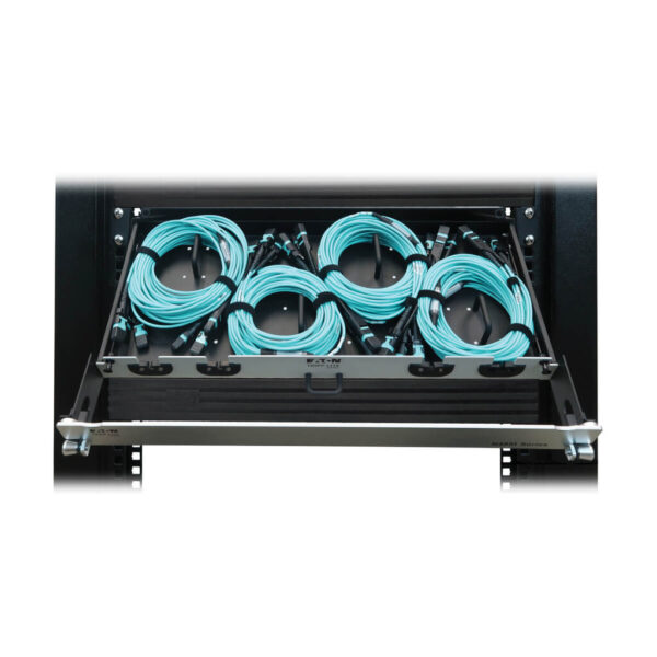 c05829ba9a9201188b6c0c56f12165c8 Tripp Lite series Preloaded Fiber Panel, 1U - 4x (3x8F MTP/MPO-PC F/F) 24F Trunk Cables, OM4 Multimode, 10 m (32.8 ft.)