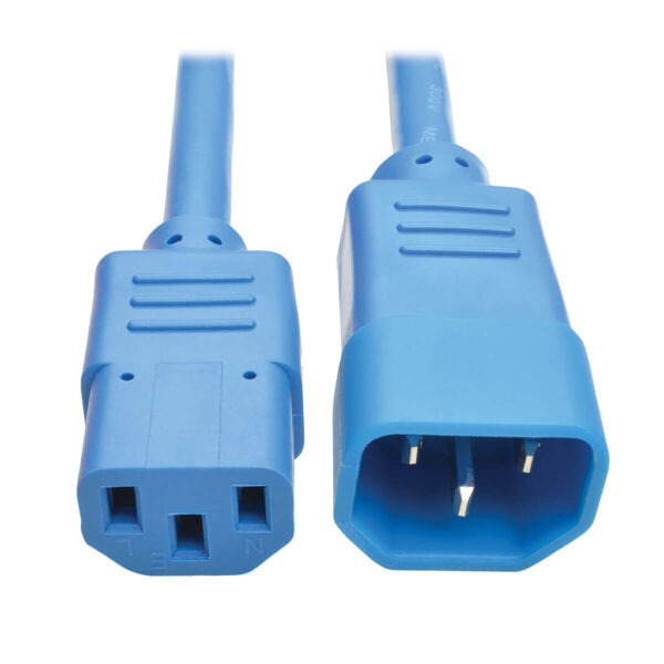 Tripp Lite series Heavy-Duty PDU Power Cord, C13 to C14 - 15A, 250V, 14 AWG, 2 ft. (0.61 m), Blue