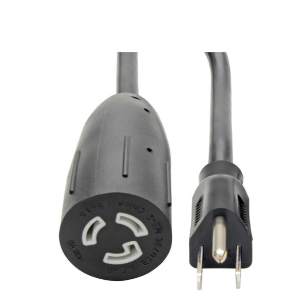 Tripp Lite series Heavy-Duty Power Extension Cable, NEMA L5-15R to NEMA 5-15P - 15A, 120V, 14 AWG, 1 ft. (0.31 m), Black