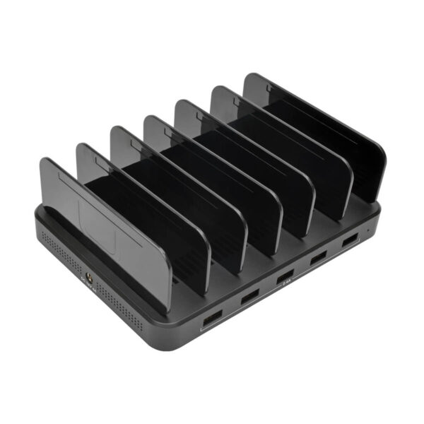 Tripp Lite series 5-Port USB Charging Station with Built-In Device Storage, 12V 4A (48W) USB Charger Output