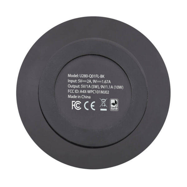 Tripp Lite U280-Q01FL-BK mobile device charger Smartphone Black USB Wireless charging Indoor