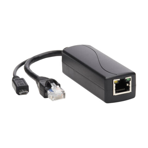 Tripp Lite series PoE to USB Micro-B and RJ45 Active Splitter - 802.af, 48V to 5V 1A, Up to 328.08 ft. (100 m)