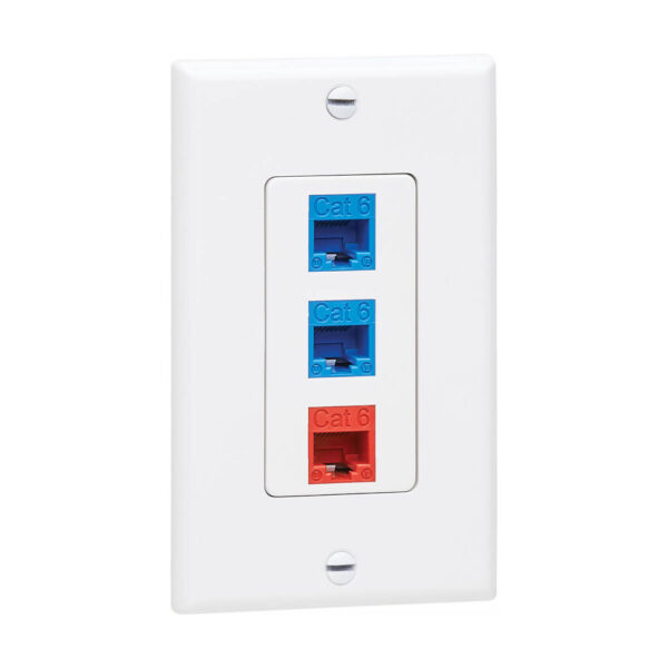 Tripp Lite series Single-Gang Faceplate, Decora Style - Vertical, White, TAA
