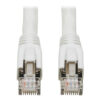 c232fc5034f65a31bc5c86f5de54320a-1 Tripp Lite series Cat8 25G/40G-Certified Snagless Shielded S/FTP Ethernet Cable (RJ45 M/M), PoE, White, 50 ft. (15.24 m), TAA