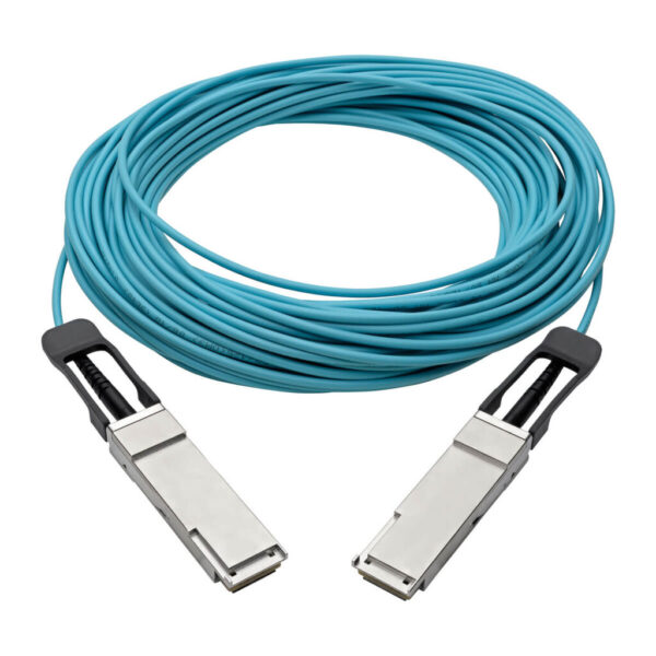 c24a9ee8b313a2599432cd65cf3e6f3c-1 Tripp Lite series QSFP+ to QSFP+ Active Optical Cable - 40Gb, AOC, M/M, Aqua, 15 m (49.2 ft.)