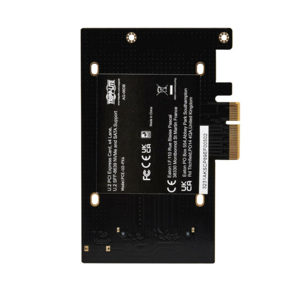 c27375c600aa17b14284fcb150baf4ed Tripp Lite series U.2 to PCIe Adapter for 2.5" NVMe U.2 SSD, SFF-8639, PCI Express (x4) Card