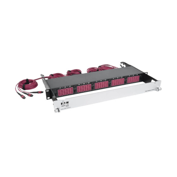 c2ae64850a0c04d58fedb77cb27fe31d Tripp Lite series 40/100Gb Fiber Breakout Patch Panel, 40Gb to 4 x 10Gb, 100Gb to 4 x 25Gb, 15 MTP QSFP to 60 LC Duplex OM4 50/125 Multimode Ports, 1U