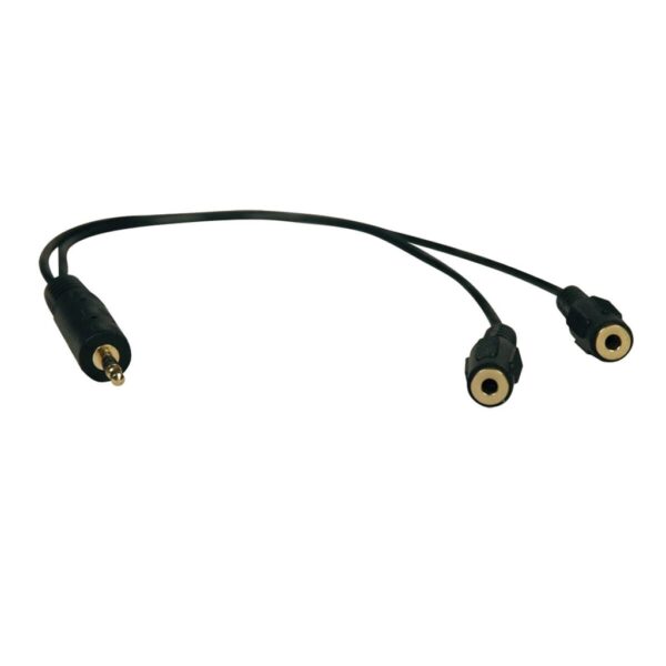 Tripp Lite series 3.5mm Mini Stereo Cable adapter Y Splitter for Speakers and Headphones (M to 2x F) 1 ft. (0.31 m)