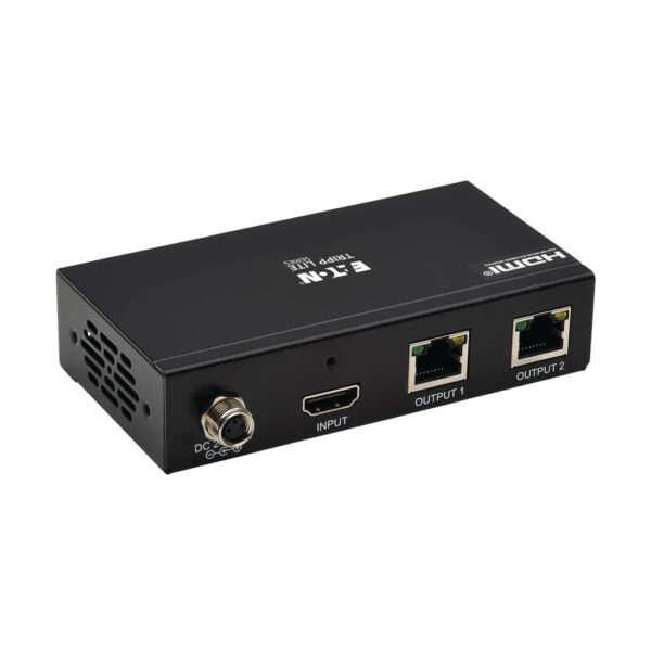 Tripp Lite series 2-Port HDMI over Cat6 Splitter - 4K 60 Hz, HDR, 4:4:4, PoC, HDCP 2.2, 230 ft. (70.1 m), TAA