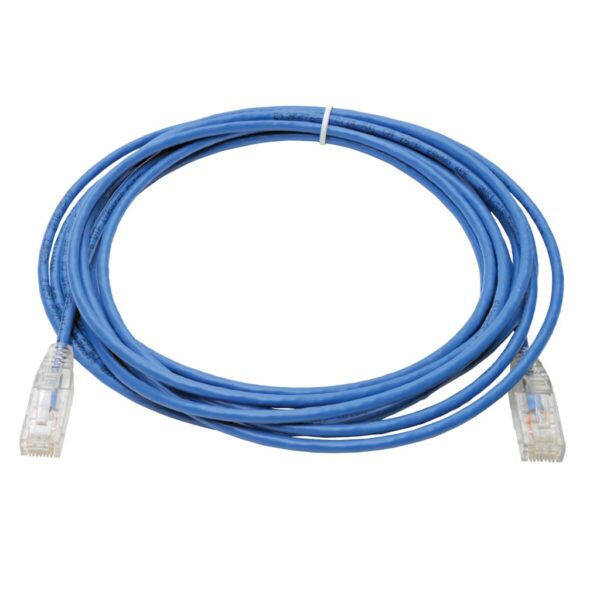 c31436d2924fc8770e2419c8d2b59c31 Tripp Lite series Cat6 Gigabit Snagless Slim UTP Ethernet Cable (RJ45 M/M), PoE, Blue, 15 ft. (4.57 m)