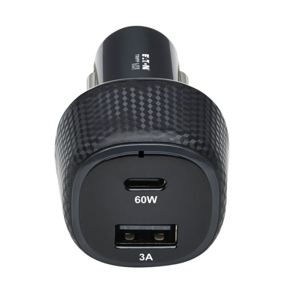 c31dac65b84dc7578b01918cb55ee455 Tripp Lite series Dual-Port USB Car Charger, 63W Max - USB-C PD 3.0 Up to 60W, USB-A QC 3.0 Up to 18W
