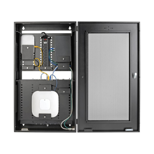 c331f67af2b3e86302d98b2855adcf18 Tripp Lite series SmartRack 3U Low-Profile Vertical-Mount Switch-Depth Wall-Mount Structured Wiring Enclosure, Adjustable Equipment Brackets
