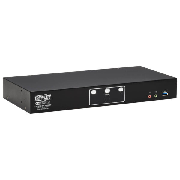 Tripp Lite series 2-Port DisplayPort Dual-Display KVM Switch - 4K 60 Hz, USB 3.2 Gen 1, HDCP 2.2, USB Sharing, TAA