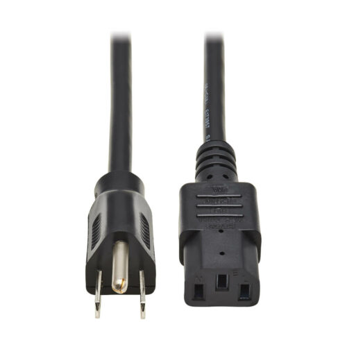 Tripp Lite series Computer Power Cord, NEMA 5-15P to C13 - 10A, 125V, 18 AWG, 1 ft. (0.31 m), Black