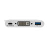 Tripp Lite series USB-C to DVI Adapter with USB 3.x (5Gbps) Hub Port and PD Charging, White