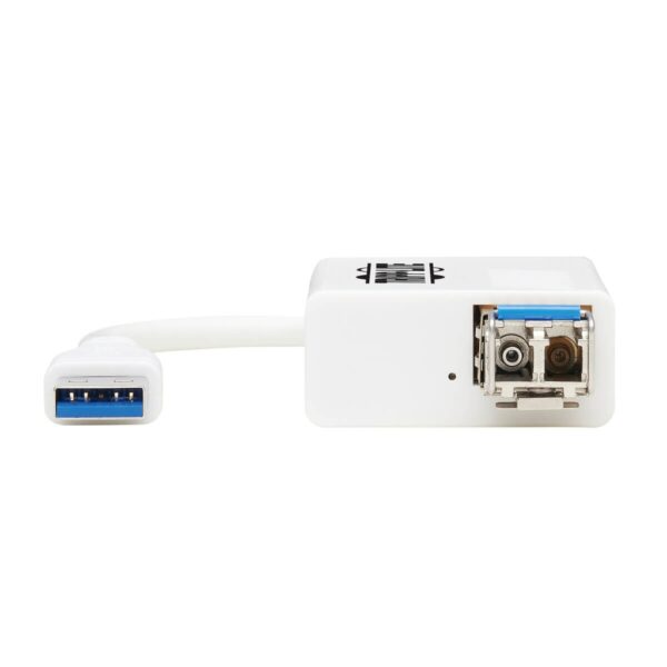 Tripp Lite series USB 3.0 Multimode Fiber Optic Transceiver Ethernet Adapter, 10/100/1000 Mbps, 1310nm, 550m, LC