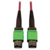 c42bec0379c52eef0157748ad8ffac1f Tripp Lite series 400G Multimode 50/125 OM4 Plenum-Rated Fiber Optic Cable, 16F MTP/MPO-APC (F/F), Magenta, 5 m