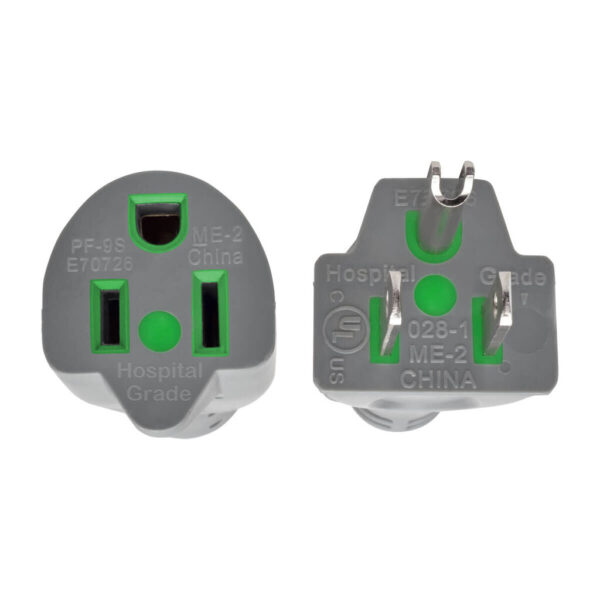 c42eb6aa957643a3869c55c3eb1b0020-2 Tripp Lite series Hospital-Grade Extension Cord, NEMA 5-15P to NEMA 5-15R - Green Dot, 15A, 125V, 14 AWG, 6 ft. (1.83 m), Gray