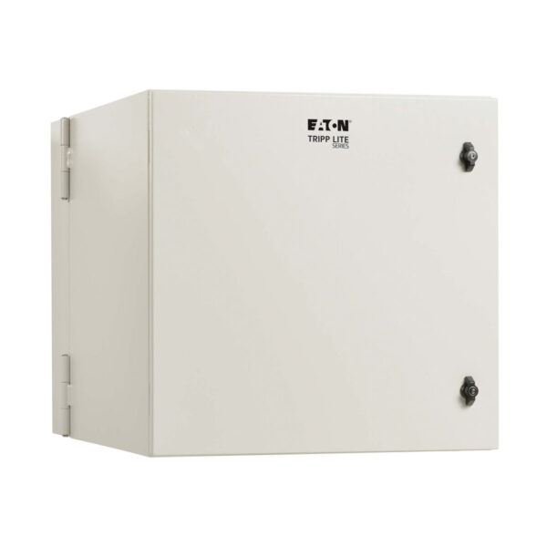 Tripp Lite series SmartRack Industrial Enclosure with Lock - NEMA 4, Wall Mount, Metal Construction, Hinged Back, 32 in. Depth, 12U, Gray