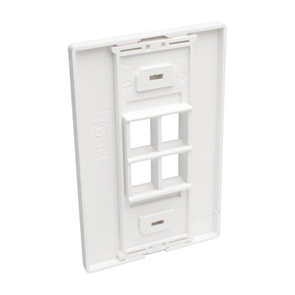 Tripp Lite series 4-Port Keystone Single-Gang Faceplate, White, TAA