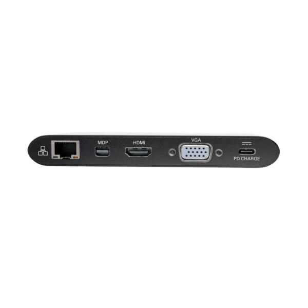 Tripp Lite series USB-C Dock, Dual Display - 4K HDMI / mDP, VGA, USB 3.x (5Gbps), USB-A/C Hub, GbE, Memory Card, 100W PD Charging